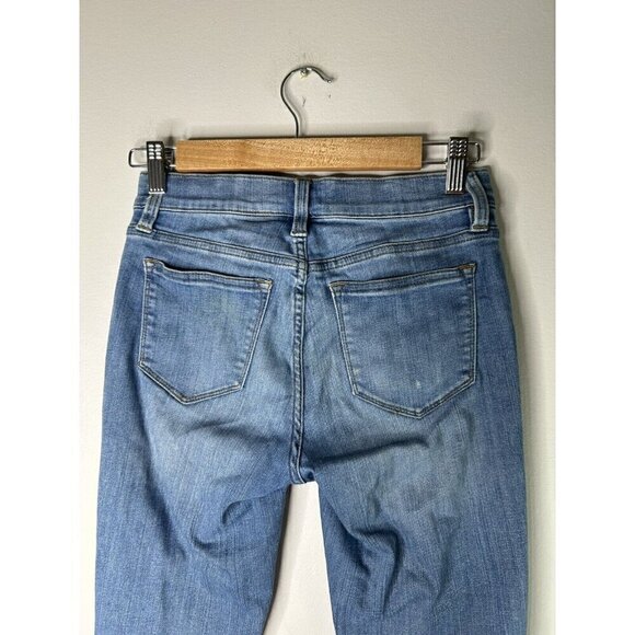 J. Crew Pants Womens Blue Denim Jeans Toothpick Distressed Cut-Off Size 25 - Picture 11 of 14